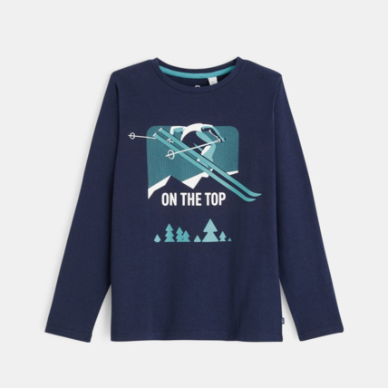 Avis T-shirt à motif sport d'hiver bleu garçon OKAIDI 2