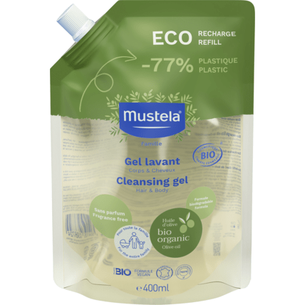 Avis Eco-recharge Gel lavant certifié bio corps et cheveux Mustela 1