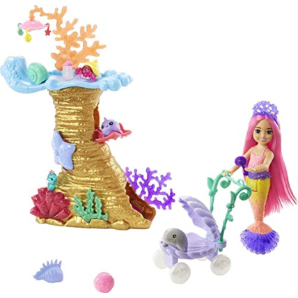 Avis Barbie Mermaid Power - Chelsea - cheveux roses BARBIE 1