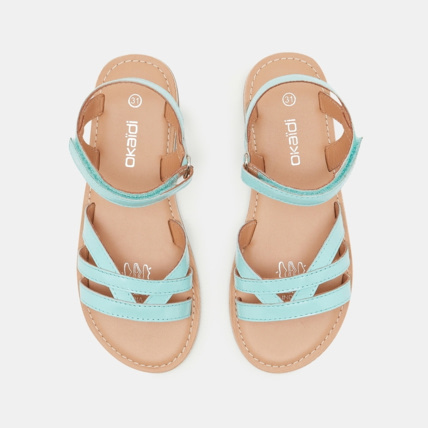 Avis Sandale cuir multibrides vernie turquoise fille OKAIDI 2