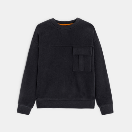 Avis Sweat-shirt uni 1 poche gris garçon OKAIDI 1