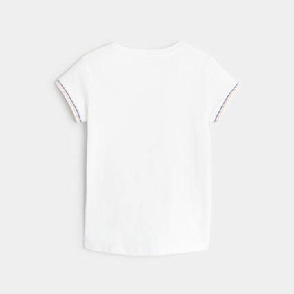 Avis T-shirt col rond "home my sweet home" bleu fille OKAIDI 4