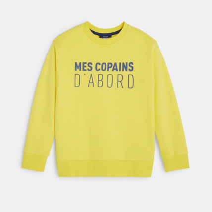 Avis Sweat-shirt à message jaune garçon OKAIDI 1