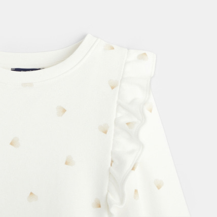 Avis Sweat-shirt imprimé à volants blanc fille OKAIDI 3