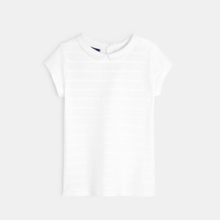 Avis T-shirt col Claudine blanc fille OKAIDI 1