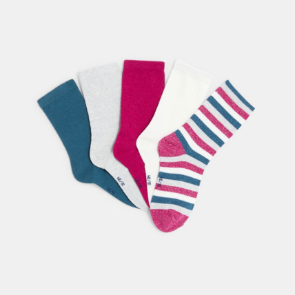 Avis Chaussettes fantaisie pailletées (lot de 5) roses fille OKAIDI 2