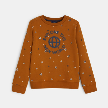 Avis Sweat-shirt à motifs imprimés orange garçon OKAIDI 1