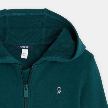 Avis Sweat-shirt uni à capuche vert garçon OKAIDI 2