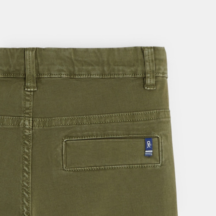 Avis Bermuda slim en toile unie vert garçon OKAIDI 3
