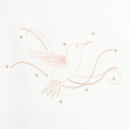 Avis T-shirt manches plissées oiseau blanc fille OKAIDI 3