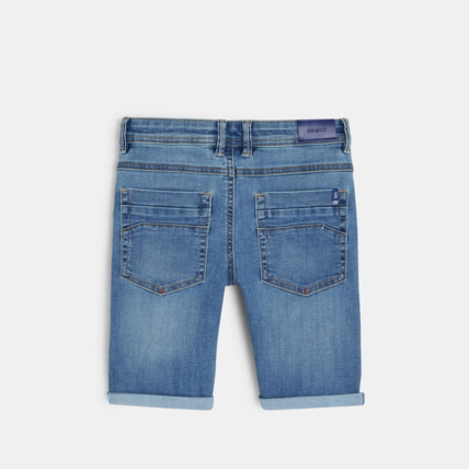 Avis Bermuda slim en jean hyper-stretch bleu garçon OKAIDI 6
