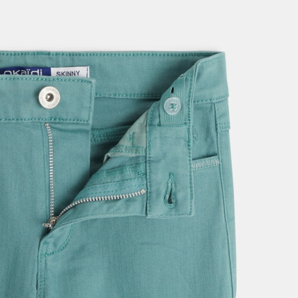 Avis Pantalon skinny en toile unie vert fille OKAIDI 2
