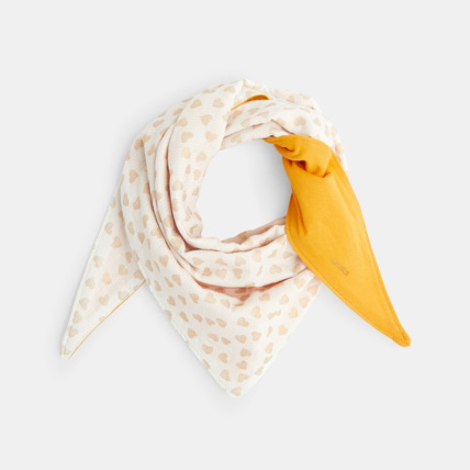 Avis Foulard triangle recto verso Cœur jaune fille OKAIDI 1