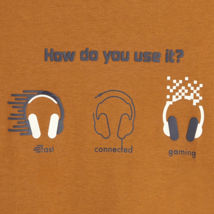 Avis T-shirt manches longues à message "musique" orange garçon OKAIDI 3