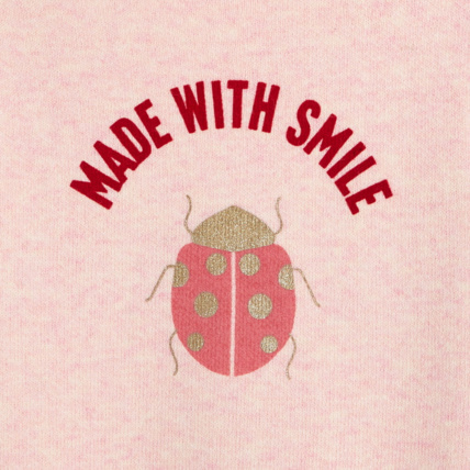 Avis Pull fin à message "made with..." rose fille OKAIDI 3