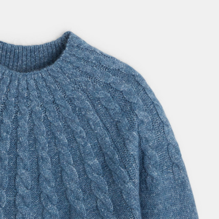 Avis Pull torsadé col montant bleu fille OKAIDI 3