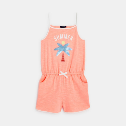 Avis Combishort en jersey motif palmier rose fille OKAIDI 2