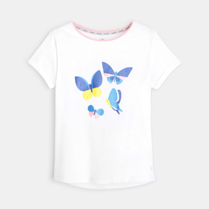 Avis Pyjama court papillons en jersey blanc fille OKAIDI 1