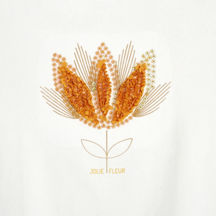 Avis T-shirt manches courtes fleur en sequins jaune fille OKAIDI 2