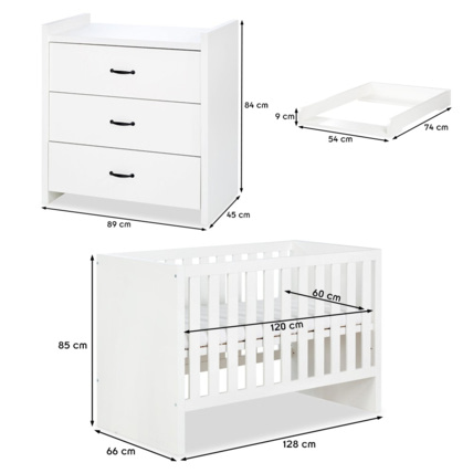 Avis Ensemble bébé commode à langer et lit évolutif AMELIA Mon Mobilier Design 4