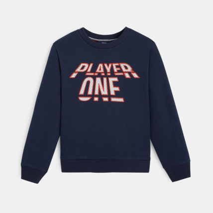Avis Sweat col rond visuel 3D bleu garçon OKAIDI 2