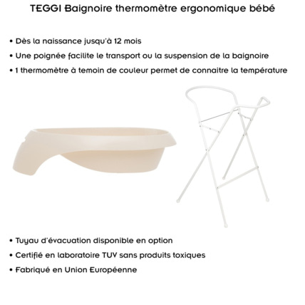 Avis Baignoire ergonomique bébé avec thermomètre TEGGI Mon Mobilier Design 7