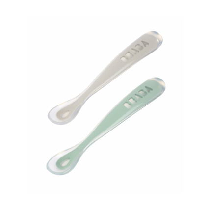 Avis Lot de 2 cuillères 1er âge silicone avec boîte de transport BÉABA 1