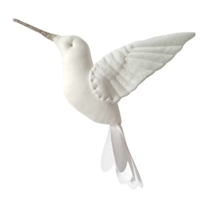 Avis Trophée mural enfant,  Colibri en lin Ecru Sevira Kids 1