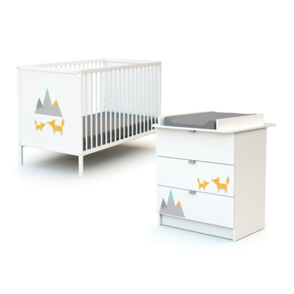Avis Chambre bébé lit et commode à langer en bois Webaby 5