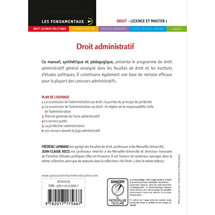 Avis Fondamentaux - Droit administratif 2023-2024 Hachette Éducation 1