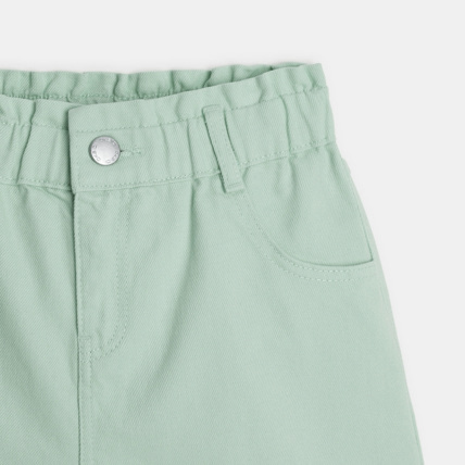 Avis Short taille haute en toile unie vert fille OKAIDI 3