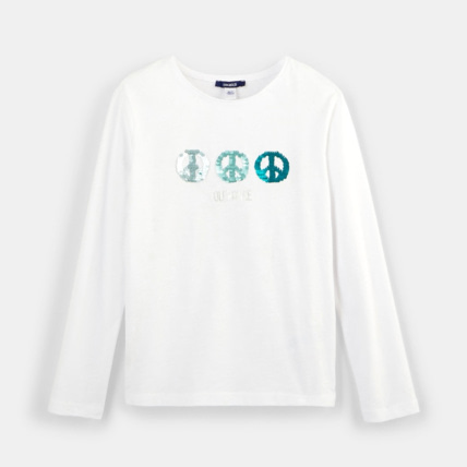 Avis T-shirt à message vert fille OKAIDI 1