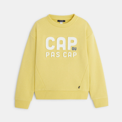 Avis Sweat-shirt à message "Cap ou pas Cap" jaune garçon OKAIDI 1
