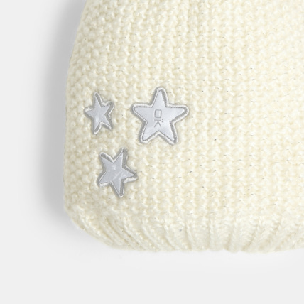Avis Bonnet tricot brillant doublé polaire blanc fille OKAIDI 3