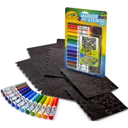 Avis Lot de 12 feutres multicolores et pochoirs CRAYOLA 1