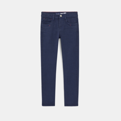 Avis Pantalon slim en toile unie bleu garçon OKAIDI 1