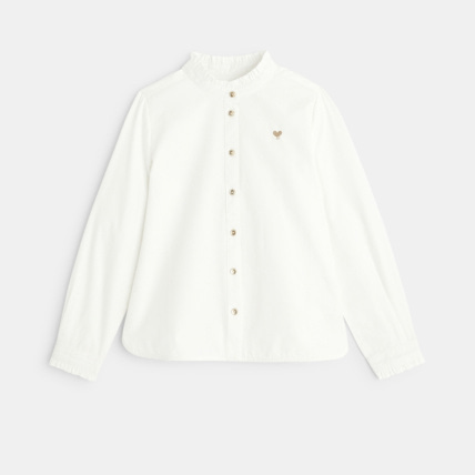 Avis Chemise frou-frou broderie cœur blanche fille OKAIDI 1