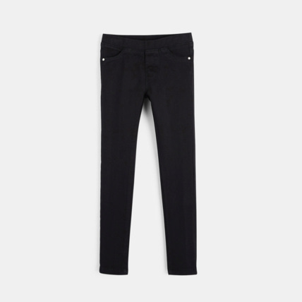 Avis Pantalon en toile hyper stretch noir fille OKAIDI 1