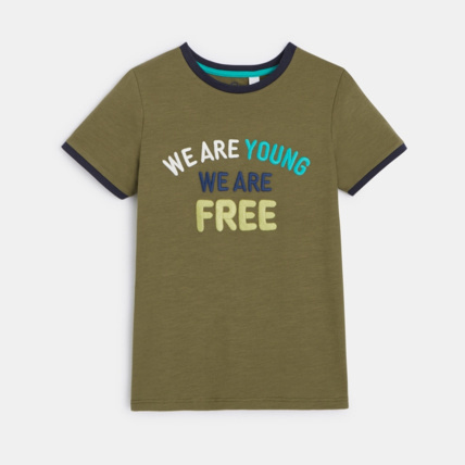 Avis T-shirt "We are young, we are free" vert garçon OKAIDI 1