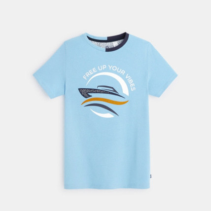 Avis T-shirt à message turquoise garçon OKAIDI 1
