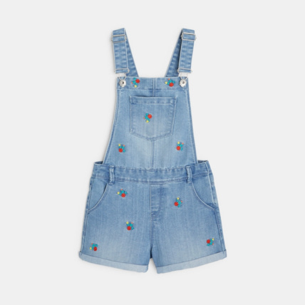 Avis Salopette en jean brodé bleue fille OKAIDI 1
