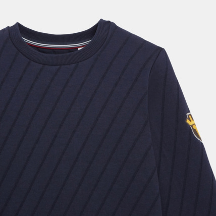 Avis Sweat-shirt col rond à effet rayé bleu garçon OKAIDI 3