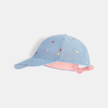 Avis Casquette toile imprimé exotique bleue fille OKAIDI 1