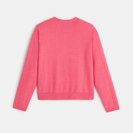 Avis Gilet tricot effet pointelle rose fille OKAIDI 3
