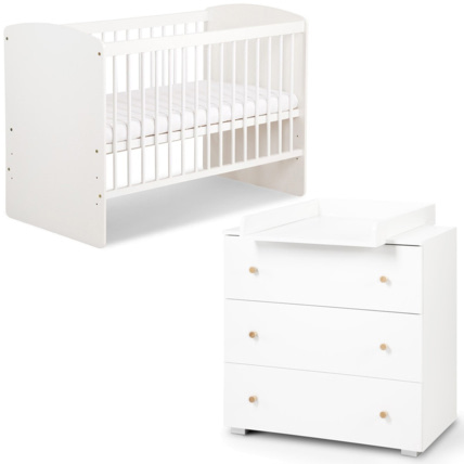 Avis Ensemble lit bébé et commode à langer 3 tiroirs Karolina II Mon Mobilier Design 1