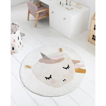Avis Tapis rond enfant lavable Licorne Lara Petite Amélie 2