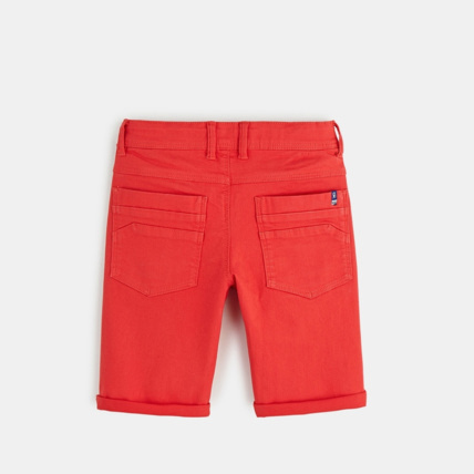 Avis Bermuda slim en toile hyper-stretch rouge garçon OKAIDI 2