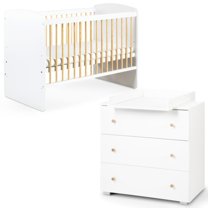 Avis Ensemble lit bébé et commode à langer 3 tiroirs Karolina II Mon Mobilier Design 6
