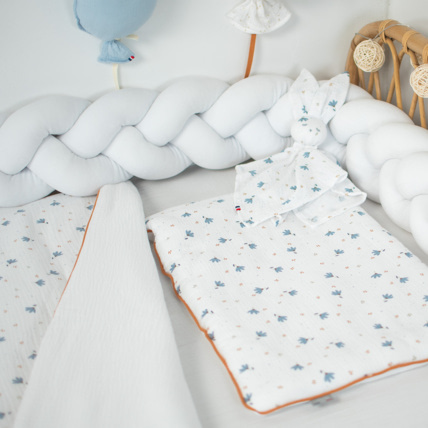 Avis Couette et oreiller - prêt à dormir, gaze de coton, Bleuet Sevira Kids 2