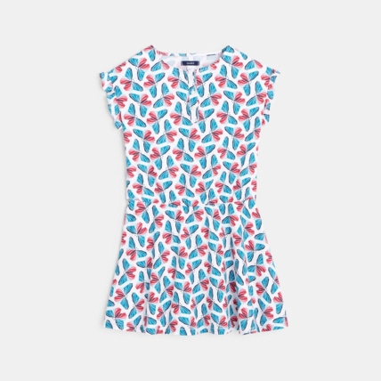 Avis Robe imprimée motifs papillons blanche fille OKAIDI 1